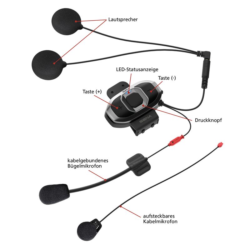 Sena SF4 Einzelset Bluetooth Sprechanlage Headset 1,2km Reichweite Interkom 