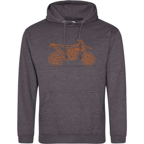 BSO HOODIE 690 SMC-R LOGO ORANGE VORNE & HINTEN - ROT L