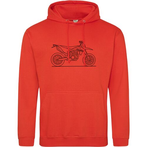 BSO HOODIE 690 SMC-R LOGO BLACK VORNE - ORANGE S