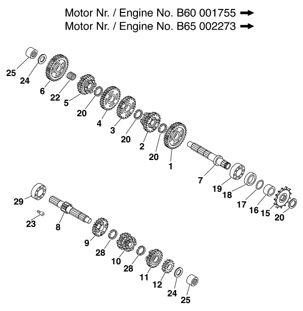 Explosionsgrafik GETRIEBE