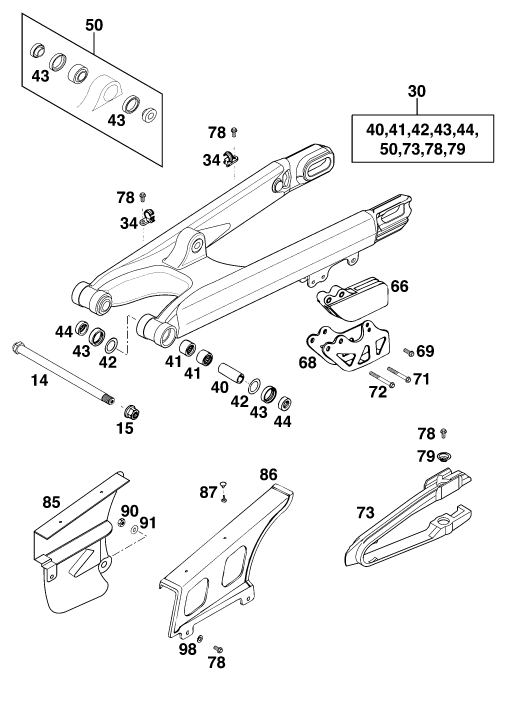 Explosionsgrafik SCHWINGARM