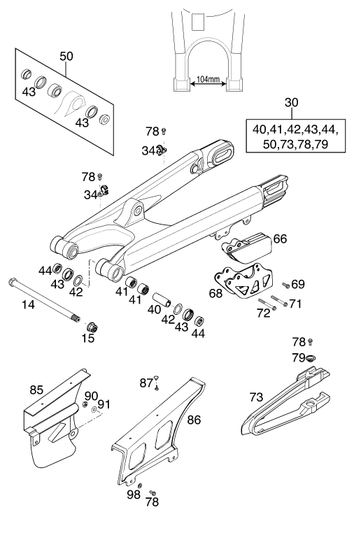 Explosionsgrafik SCHWINGARM