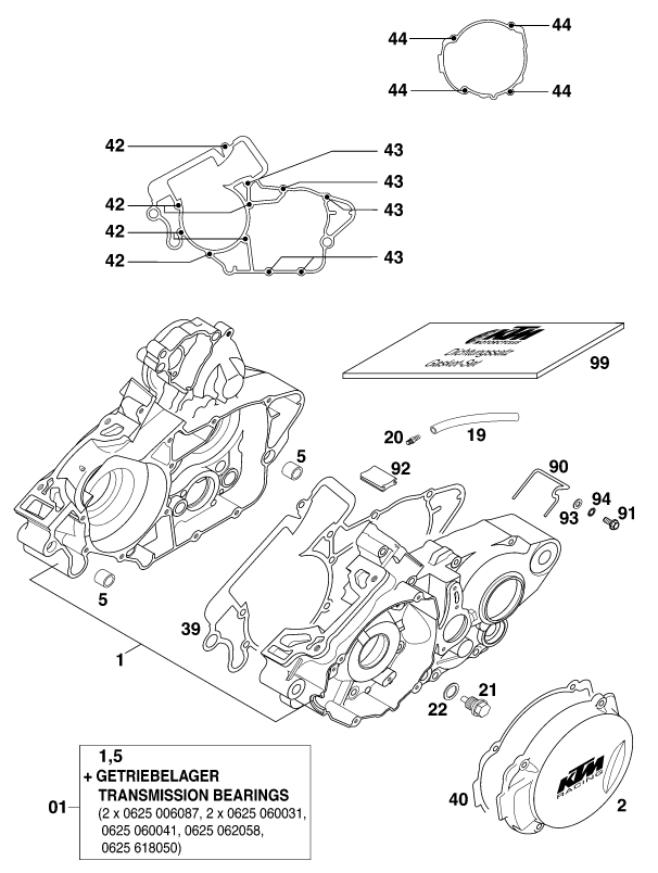 Explosionsgrafik MOTORGEHÄUSE