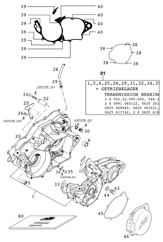 Explosionsgrafik MOTORGEHÄUSE