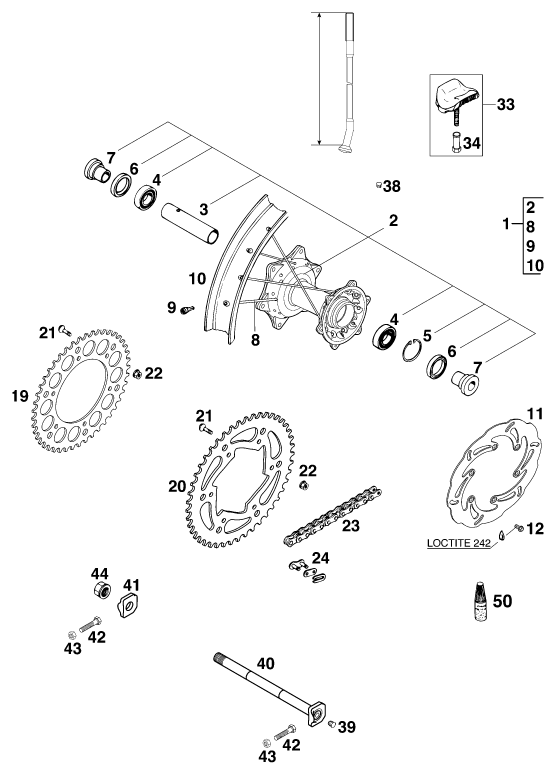 Explosionsgrafik HINTERRAD