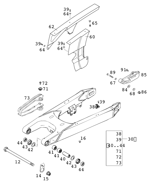 Explosionsgrafik SCHWINGARM