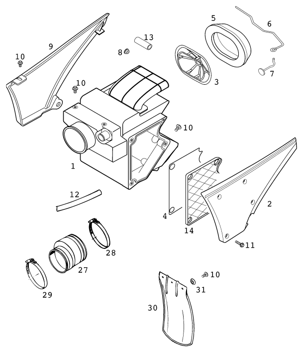Explosionsgrafik LUFTFILTER