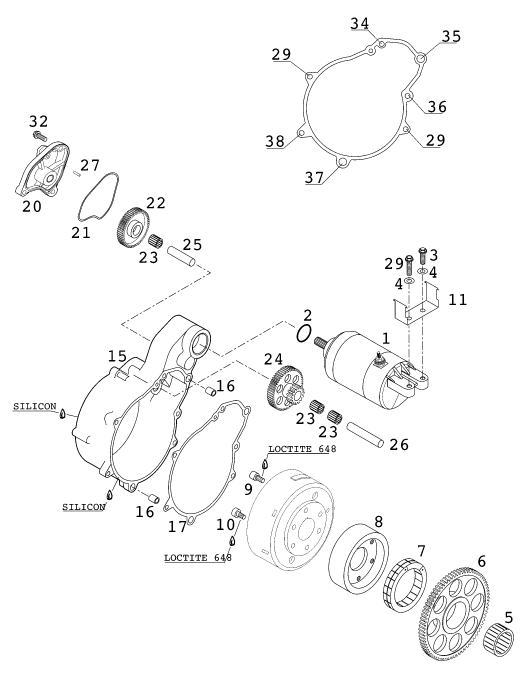 Explosionsgrafik ELEKTROSTARTER