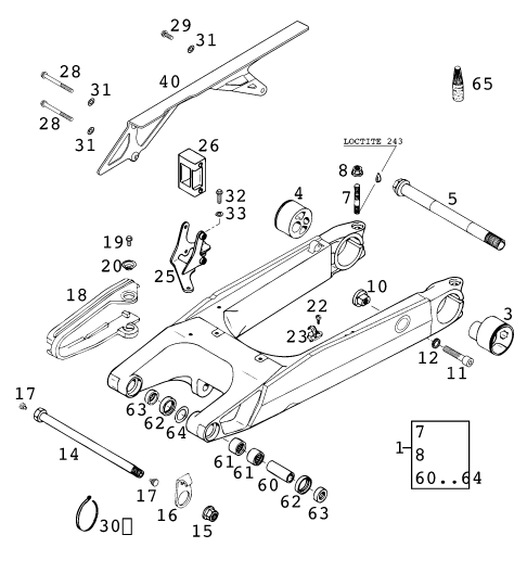 Explosionsgrafik SCHWINGARM