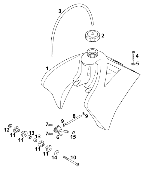 Explosionsgrafik TANK, SITZBANK