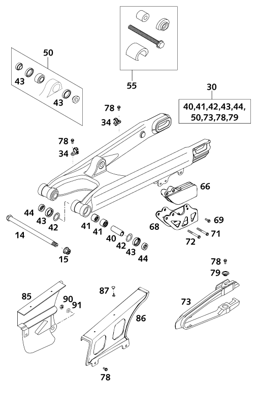 Explosionsgrafik SCHWINGARM