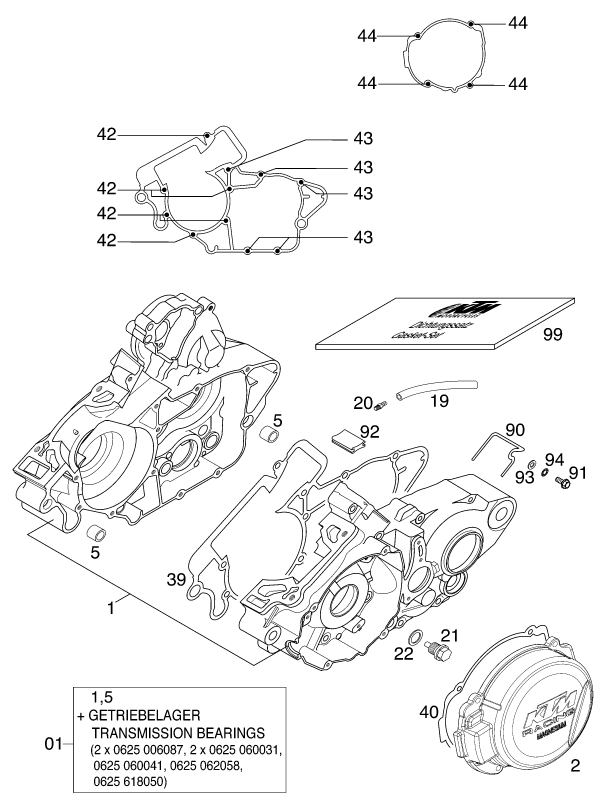 Explosionsgrafik MOTORGEHÄUSE