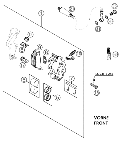 Explosionsgrafik BREMSZANGE VORNE