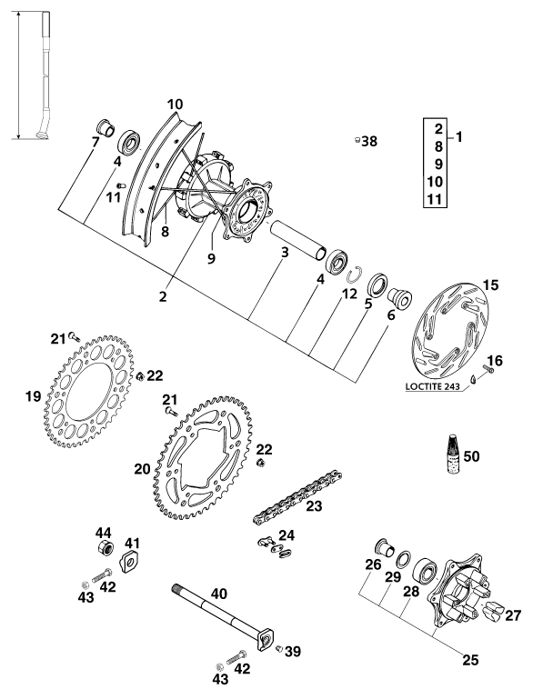 Explosionsgrafik HINTERRAD