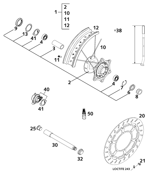 Explosionsgrafik VORDERRAD