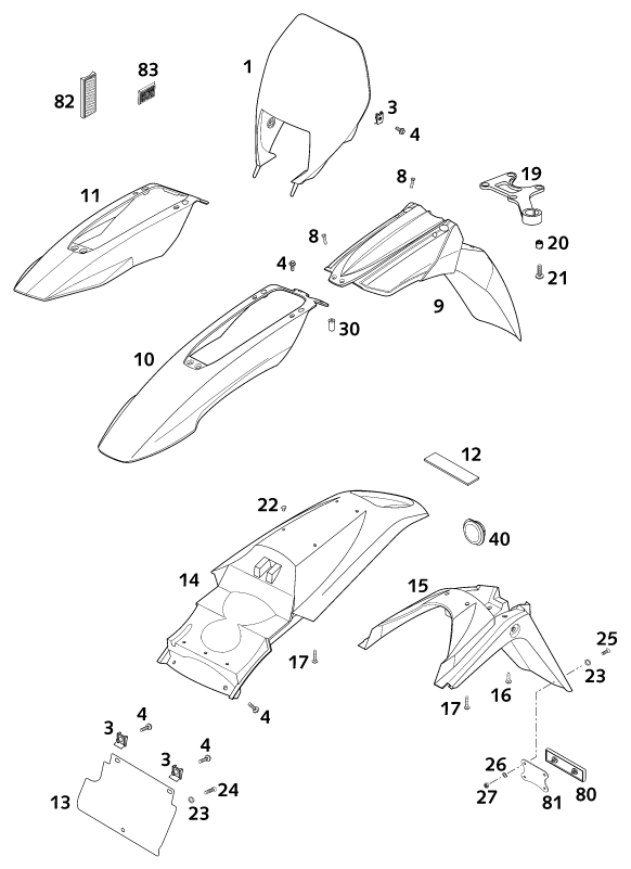 Explosionsgrafik MASKE, KOTFLÜGEL