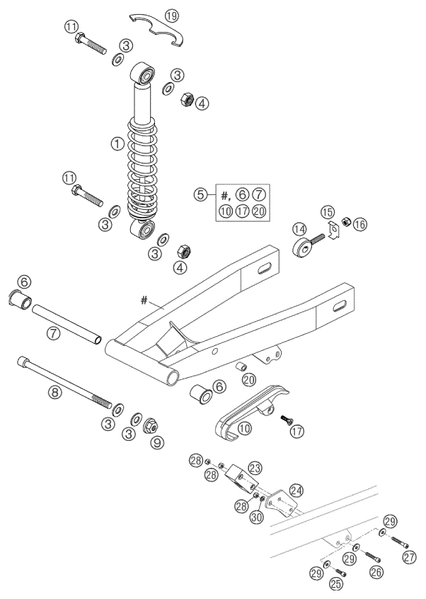 Explosionsgrafik FEDERBEIN