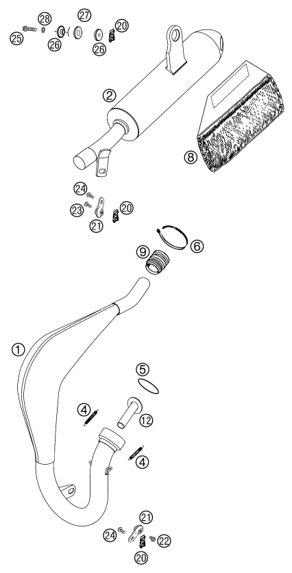 Explosionsgrafik AUSPUFFANLAGE