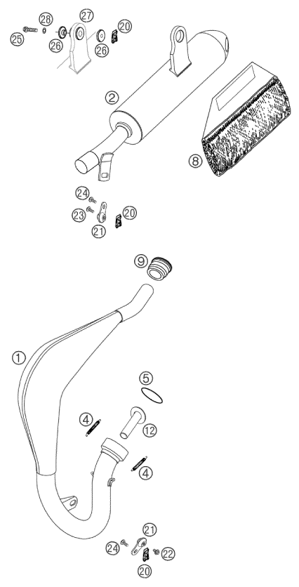 Explosionsgrafik AUSPUFFANLAGE