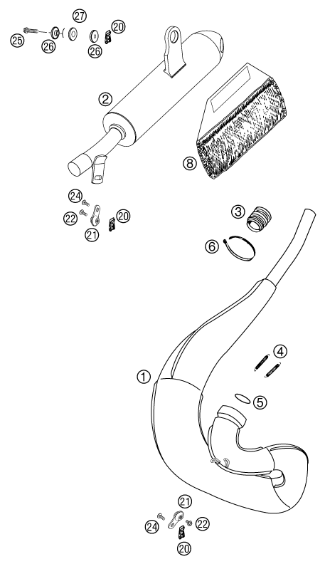Explosionsgrafik AUSPUFFANLAGE
