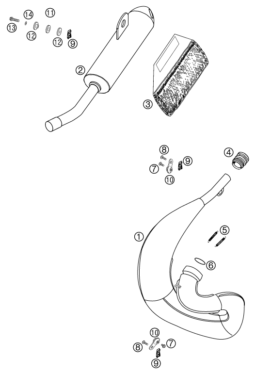 Explosionsgrafik AUSPUFFANLAGE