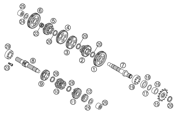 Explosionsgrafik GETRIEBE
