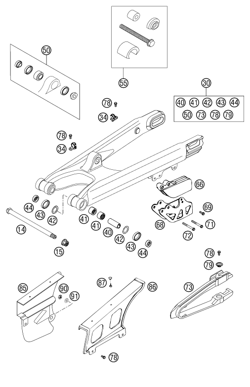 Explosionsgrafik SCHWINGARM
