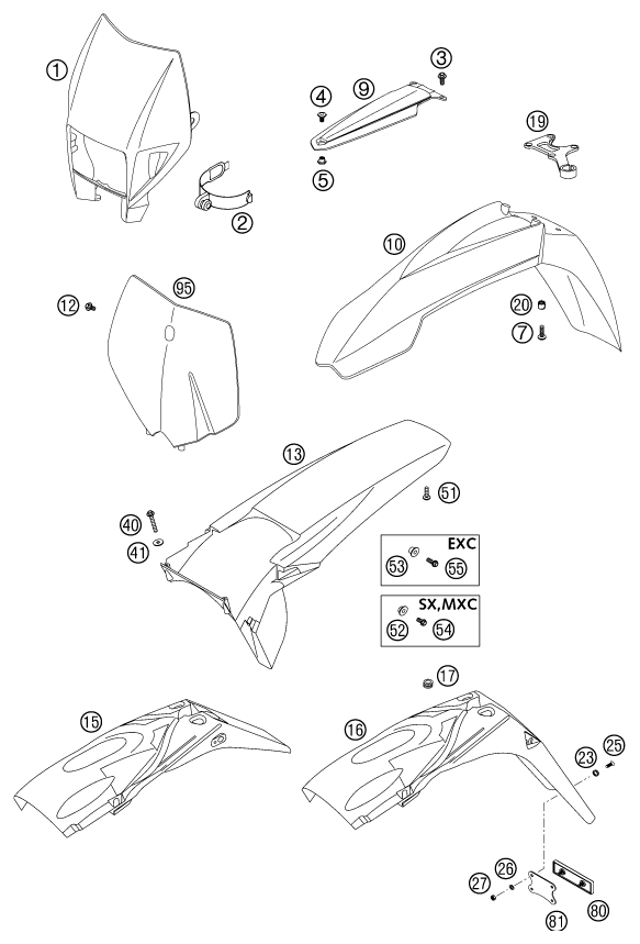 Explosionsgrafik MASKE, KOTFLÜGEL
