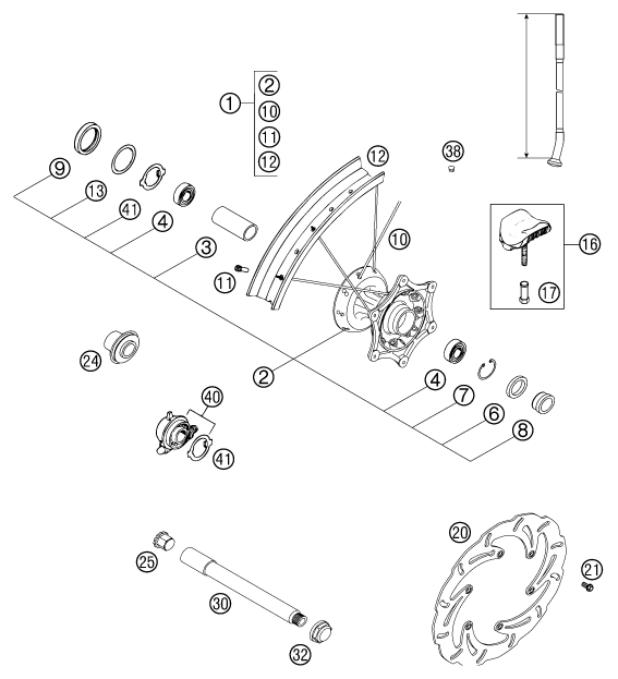 Explosionsgrafik VORDERRAD