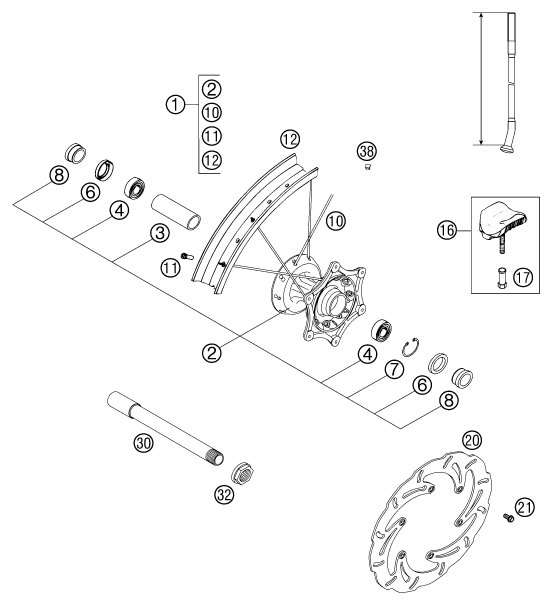 Explosionsgrafik VORDERRAD