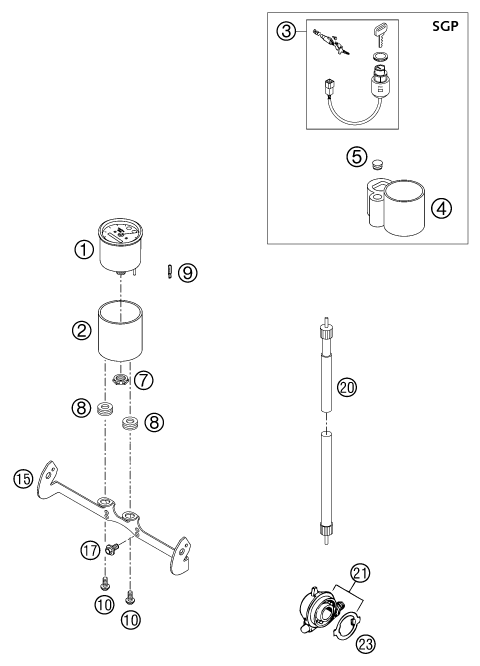 Explosionsgrafik INSTRUMENTE / SCHLOSSSYSTEM