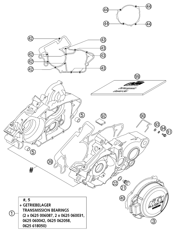 Explosionsgrafik MOTORGEHÄUSE