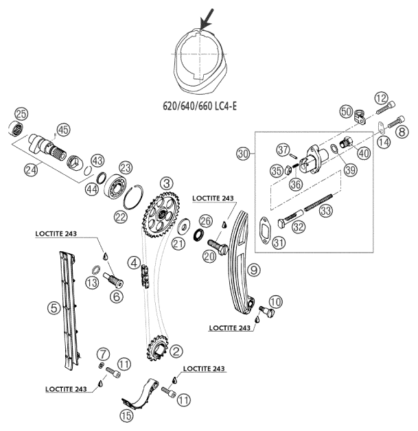 Explosionsgrafik STEUERTRIEB