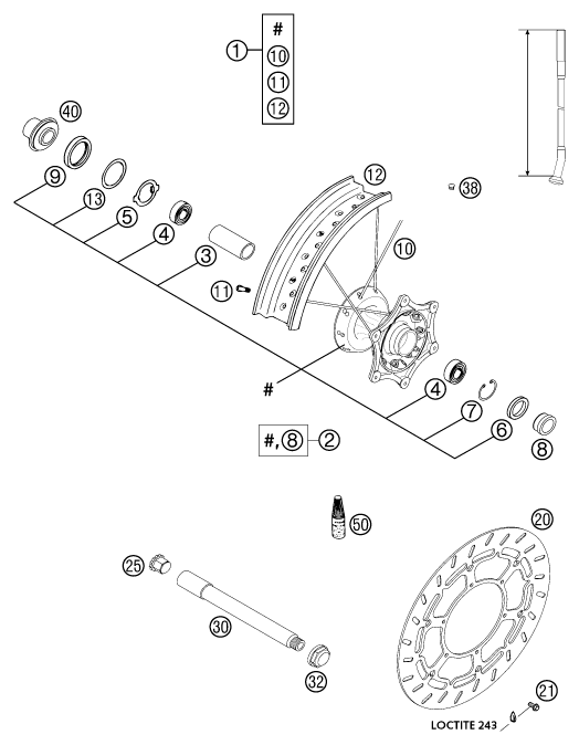 Explosionsgrafik VORDERRAD
