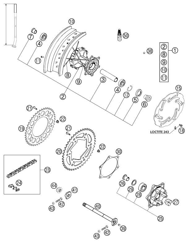 Explosionsgrafik HINTERRAD