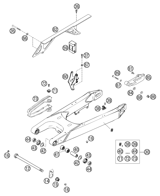 Explosionsgrafik SCHWINGARM