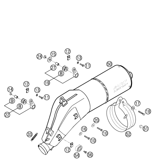 Explosionsgrafik ENDDÄMPFER