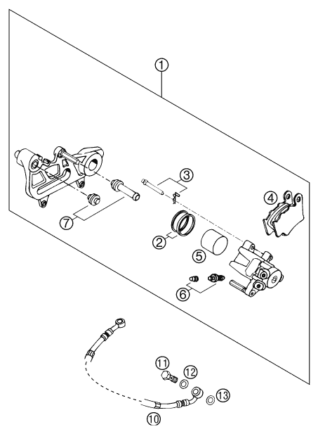 Explosionsgrafik BREMSZANGE HINTEN