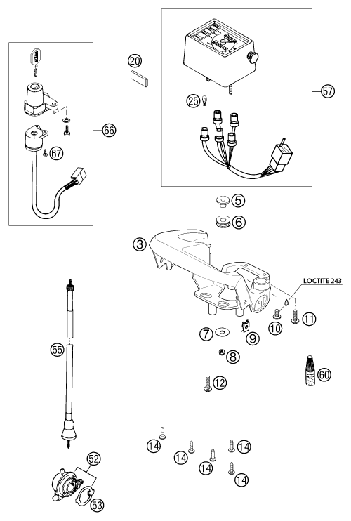 Explosionsgrafik INSTRUMENTE / SCHLOSSSYSTEM