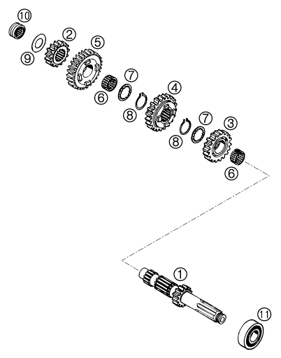 Explosionsgrafik GETRIEBE I - ANTRIEBSWELLE