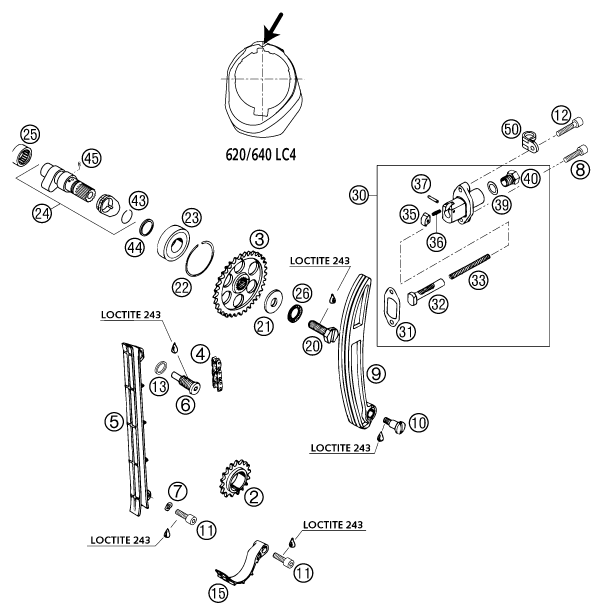 Explosionsgrafik STEUERTRIEB