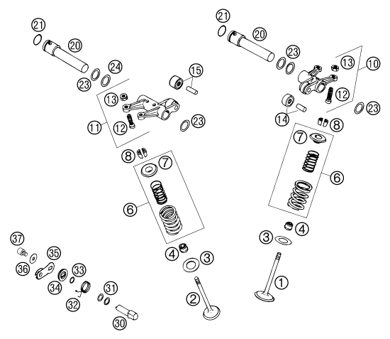 Explosionsgrafik VENTILTRIEB