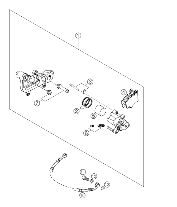 Explosionsgrafik BREMSZANGE HINTEN