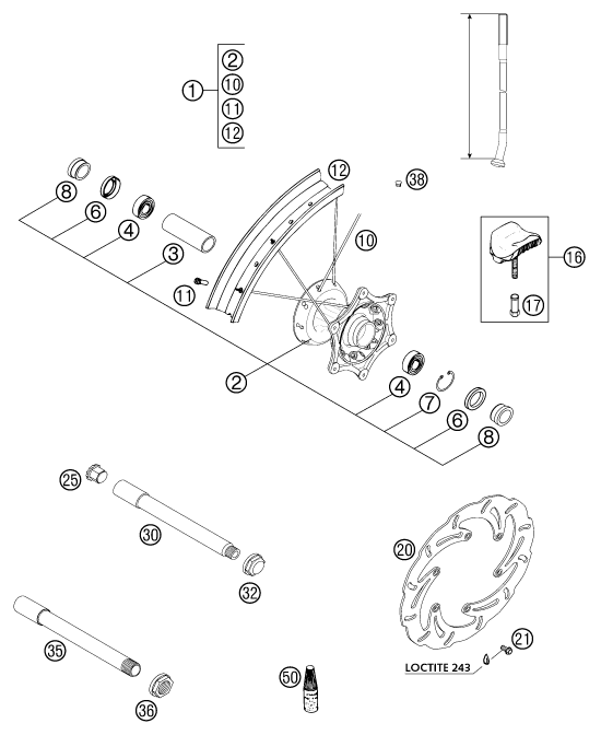 Explosionsgrafik VORDERRAD