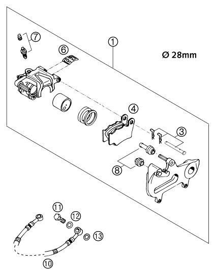 Explosionsgrafik BREMSZANGE HINTEN