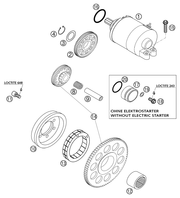 Explosionsgrafik ELEKTROSTARTER