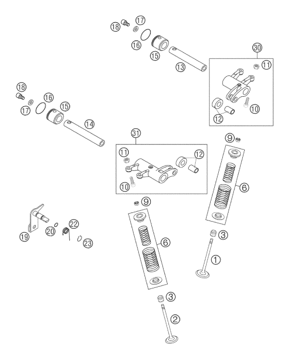 Explosionsgrafik VENTILTRIEB