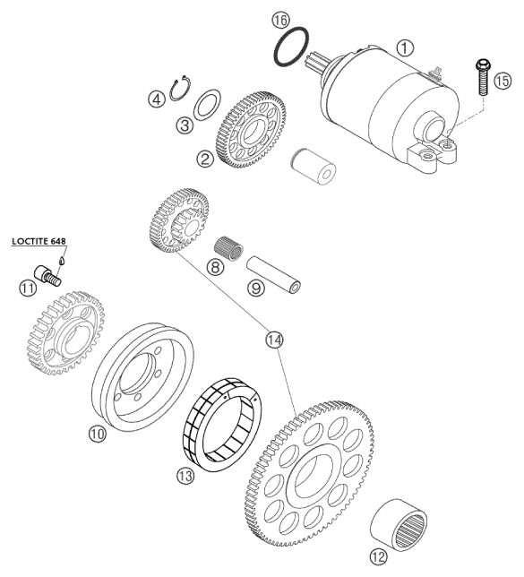 Explosionsgrafik ELEKTROSTARTER