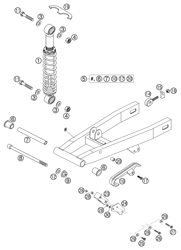 Explosionsgrafik FEDERBEIN