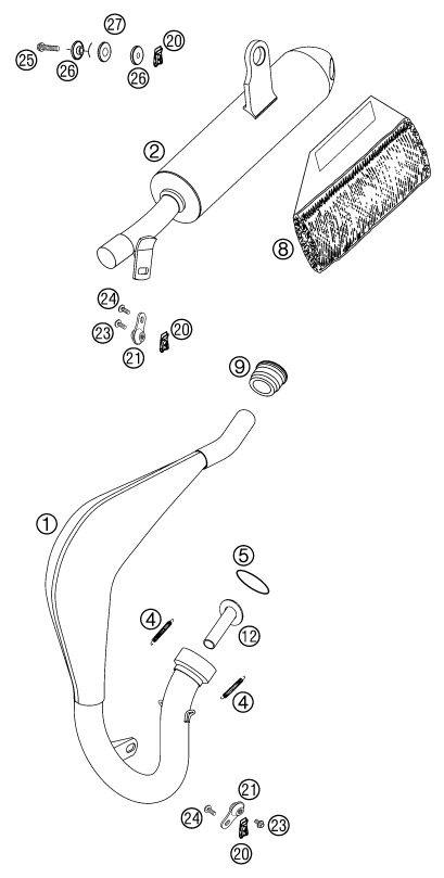 Explosionsgrafik AUSPUFFANLAGE
